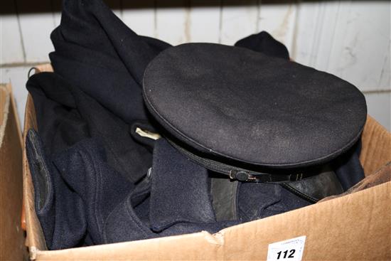 Auxillary Fire Service uniform, axe and button, with battle dress and tunic